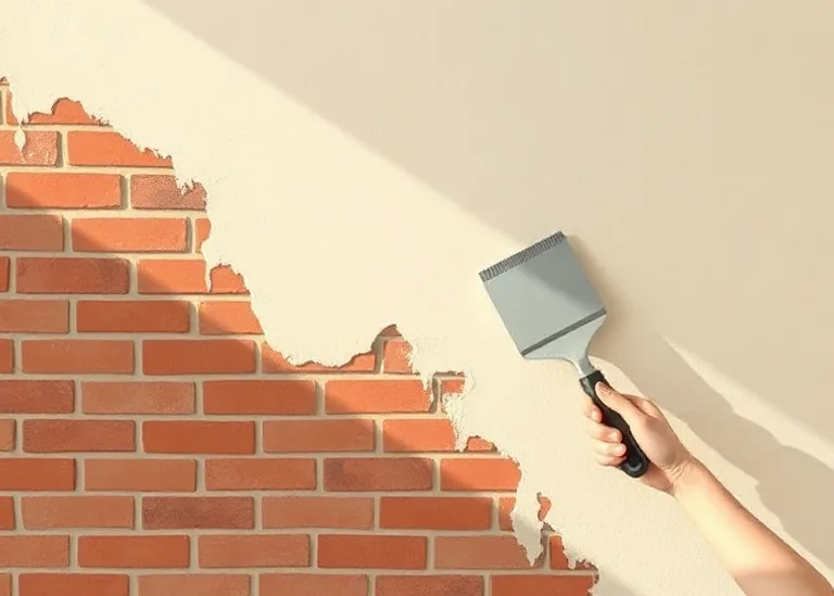 Application d'un enduit décoratif à la lisseuse sur un mur